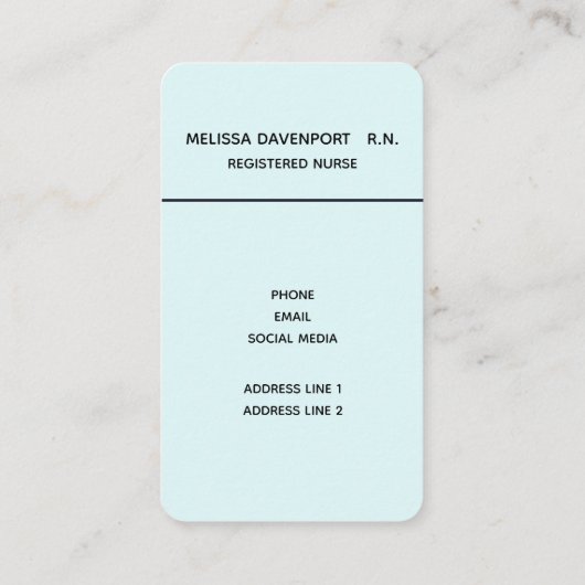 Funny Nursing Superheld Gezegde Typografie Visitekaartje (Achterkant)