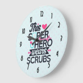 Funny Nursing Superhero Saying Typography Grote Klok (Hoek)
