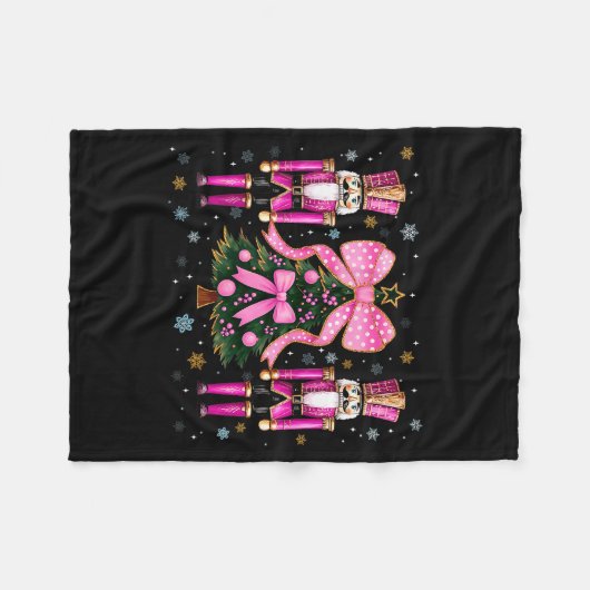 Funny Nutcracker Christmas Tree Christmas Xmas Wom Fleece Deken (Voorkant (Horizontaal))