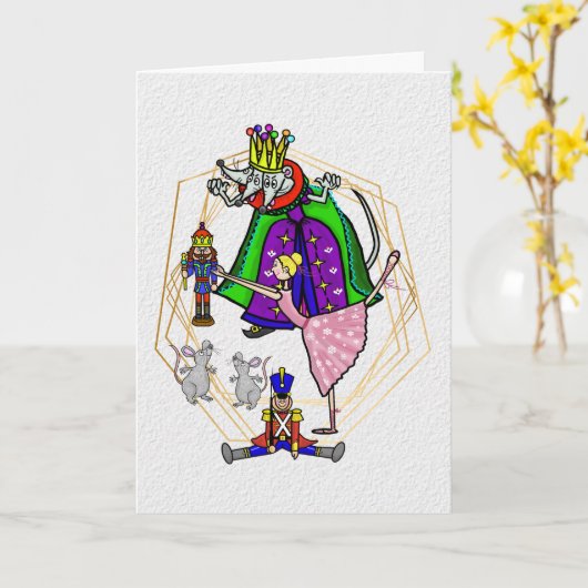 Funny Nutcracker Pest Control Kerstcard Kaart (Gele Bloem)