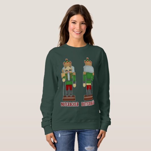 Funny Nutcracker Xmas Humor Ugly KerstSweater Trui (Voorkant volledig)