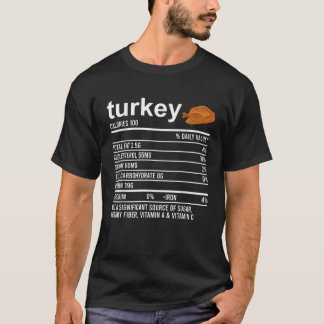 Funny Nutrition Fact Food Apparel Foodie Turkey T-shirt
