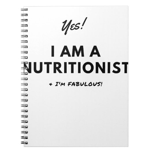 Funny Nutritionist Black & White Quote Notitieboek (Voorkant)