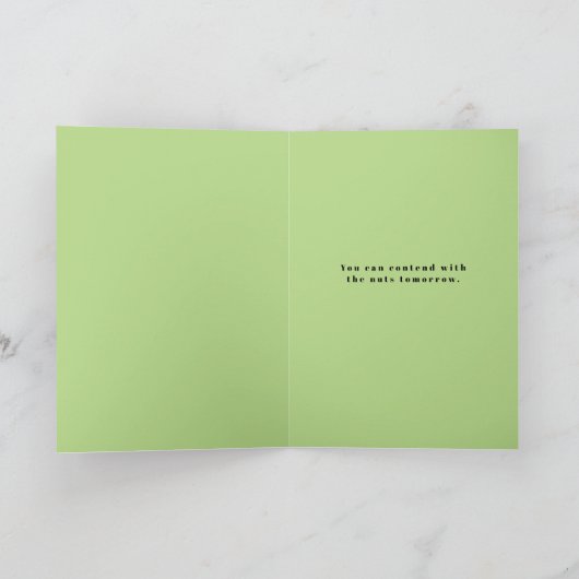 Funny Nuts Animal Squirrel Naps in Tree Birthday Kaart (Binnen)