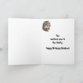 Funny, Nutty Brother Birthday Squirrel Card Kaart (Binnen)