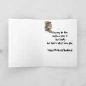 Funny, Nutty Husband Birthday Squirrel Card Kaart (Binnen)