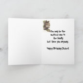 Funny, Nutty Sister Birthday Squirrel Card Kaart (Binnen)