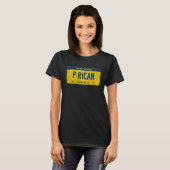 Funny NY State Vanity License Plate P RICAN T-shirt (Voorkant volledig)
