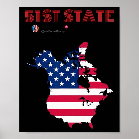 Funny O Canada 51st State Trump Canada Meme Amerik Poster (Voorkant)