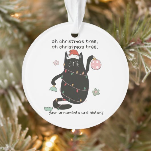 Funny O kerstboom kat Humor Ornament (Boom)