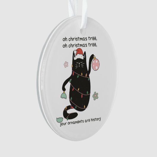 Funny O kerstboom kat Humor Ornament (voorkant)
