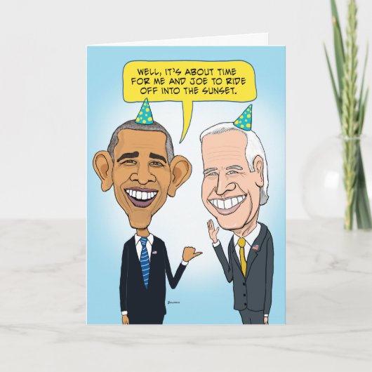 Funny Obama and Biden Farewell Birthday Card Kaart (Voorkant)