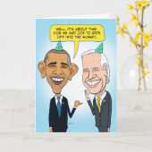 Funny Obama and Biden Farewell Birthday Card Kaart (Gele Bloem)