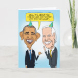 Funny Obama and Biden Farewell Birthday Card Kaart<br><div class="desc">This funny and timely birthday card features President Barack Obama and Vice President Joe Biden talking about riding off into the sunset, and wishing a happy birthday to someone who is galloping toward the sunset. Thanks for choosing this origineel design by © Chuck Ingwersen. I post cartoons on Instagram: https://www.instagram.com/captainscratchy...</div>