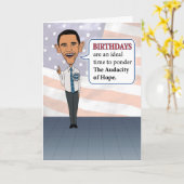 Funny Obama Audacity of Hope Birthday Kaart (Gele Bloem)
