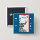 Funny Obama Biden pin Vierkante Button 5,1 Cm (Voorkant /achterkant)