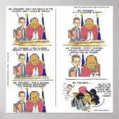 Funny Obama & Bo Editorial Cartoon Poster (Voorkant)