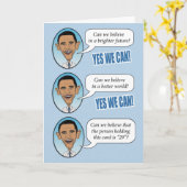 Funny Obama "Ja we kunnen" Birthday Kaart (Gele Bloem)
