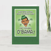 Funny Obama of O'Bama St. Patrick's Day Kaart (Voorkant)