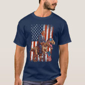 Funny Obama Riding TRex Patriotic and Sarcastic US T-shirt (Voorkant)