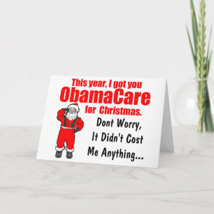 Funny ObamaCare kerstgroet Feestdagen Kaart