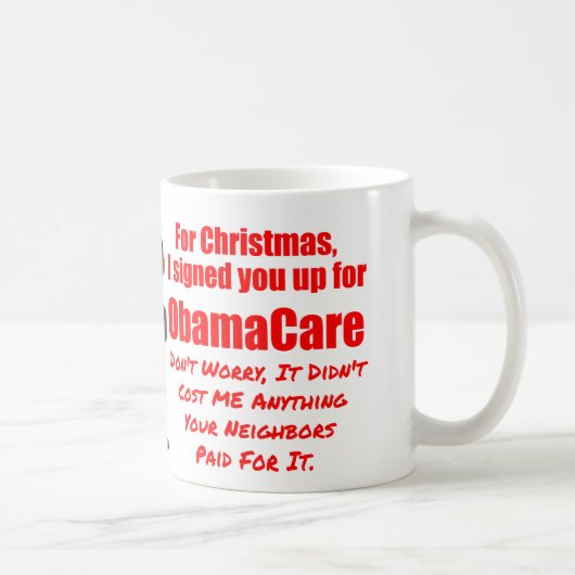 Funny ObamaCare Kerstmis Koffiemok (Rechts)