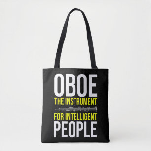Funny Oboe Player Intelligent Musician Humor Tote Bag