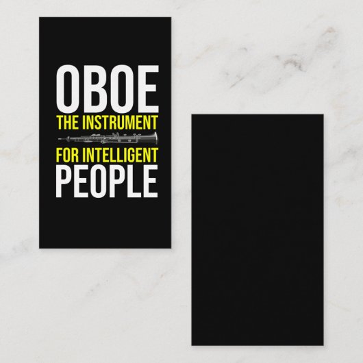 Funny Oboe Player Intelligent Musician Humor Visitekaartje (Voorkant / Achterkant)
