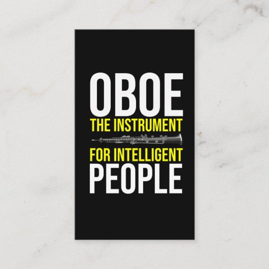 Funny Oboe Player Intelligent Musician Humor Visitekaartje (Voorkant)