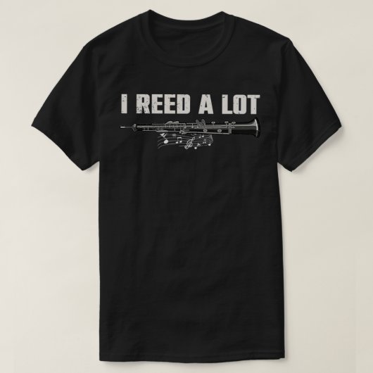 Funny Oboist Music Orchestra I Reed a Lot Oboe T-shirt (Design voorkant)