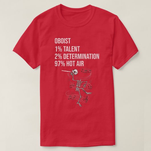 Funny Oboist Music Orchestra Skeleton Oboe Player  T-shirt (Design voorkant)