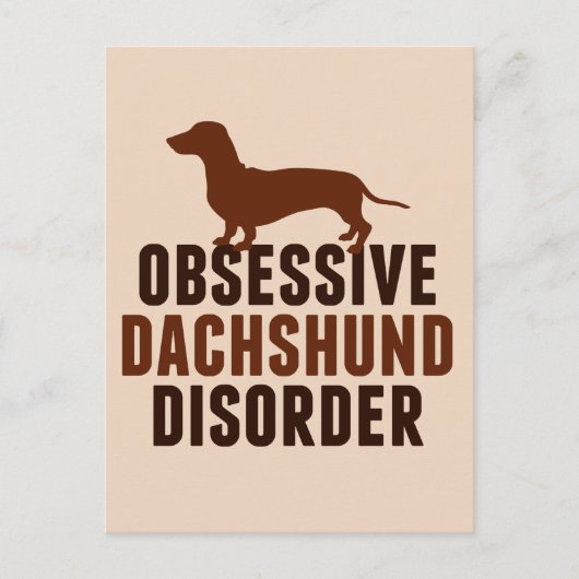 Funny Obsessief Dachshund Disorder Briefkaart (Voorkant)