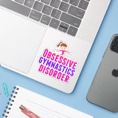 Funny Obsessief-gymnastiekstoornis Sticker (Laptop met iPhone)