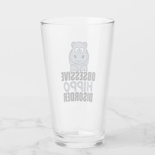 Funny Obsessief Hippo stoornis Glas (Achterkant)