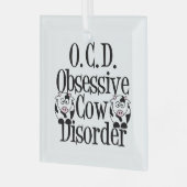 Funny Obsessief-Koe stoornis kerstmis Glas Ornament (Voorkant links)