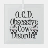 Funny Obsessief-Koe stoornis kerstmis Glas Ornament (Voorkant)