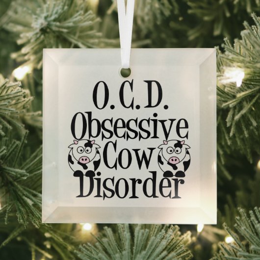 Funny Obsessief-Koe stoornis kerstmis Glas Ornament (Insitu)
