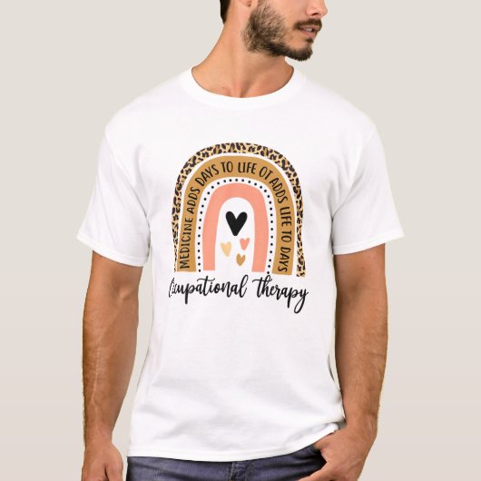 Funny Occupational Therapy Leopard Rainbow THER T-shirt (Voorkant)