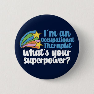 Funny Occupational Therapy Superheld OT Ronde Button 5,7 Cm
