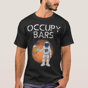 Funny Occupy Bars Space Race en Drink missie T-shirt