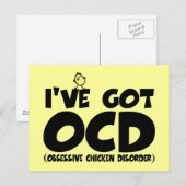 Funny OCD kip Briefkaart (Voorkant / Achterkant)