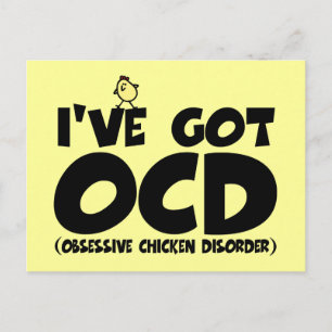 Funny OCD kip Briefkaart