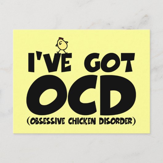 Funny OCD kip Briefkaart (Voorkant)
