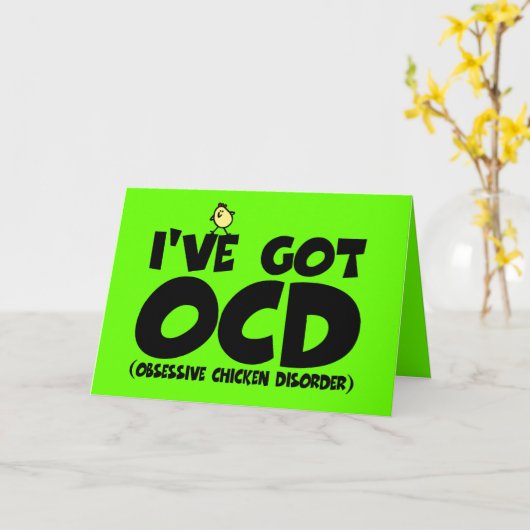Funny OCD kip Kaart (Gele Bloem)