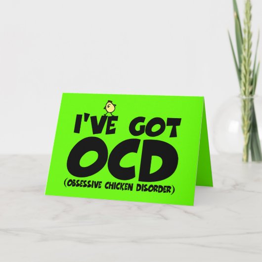 Funny OCD kip Kaart (Voorkant)
