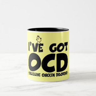 Funny OCD kip Tweekleurige Koffiemok