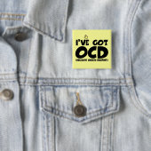 Funny OCD kip Vierkante Button 5,1 Cm (In situ)