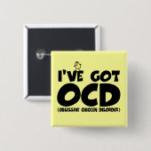 Funny OCD kip Vierkante Button 5,1 Cm (Voorkant /achterkant)