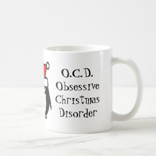 Funny OCD obsessief-kerstziekte mok koffie