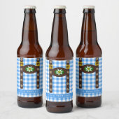 Funny Octoberfest Lederhosen Suspenders Bier Etiket (Flessen)